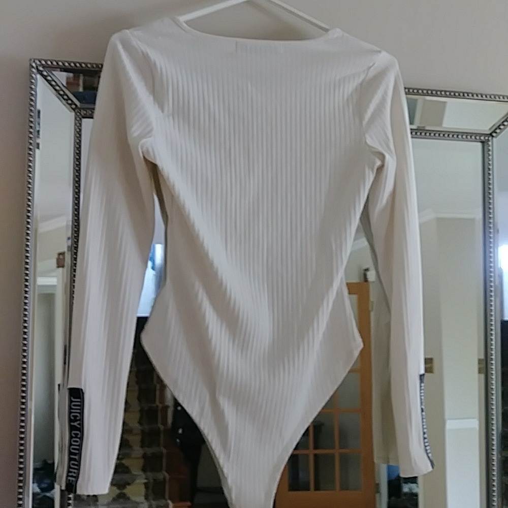 NWOT Juicy Couture ribbed cream ballet body suit sz small - Picture 4 of 5